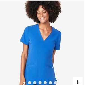 Figs Casma 3 pocket scrub top Royal Blue Medium